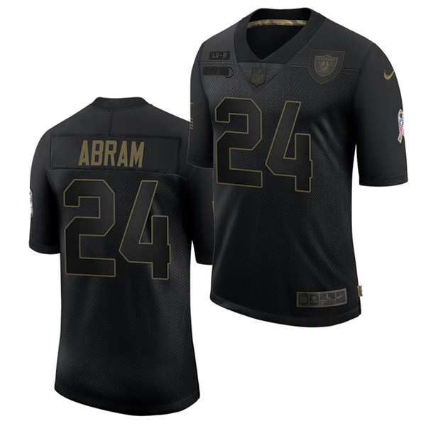 Men's Las Vegas Raiders Black #24 Johnathan Abram 2020 Salute To Service Limited Stitched Jersey